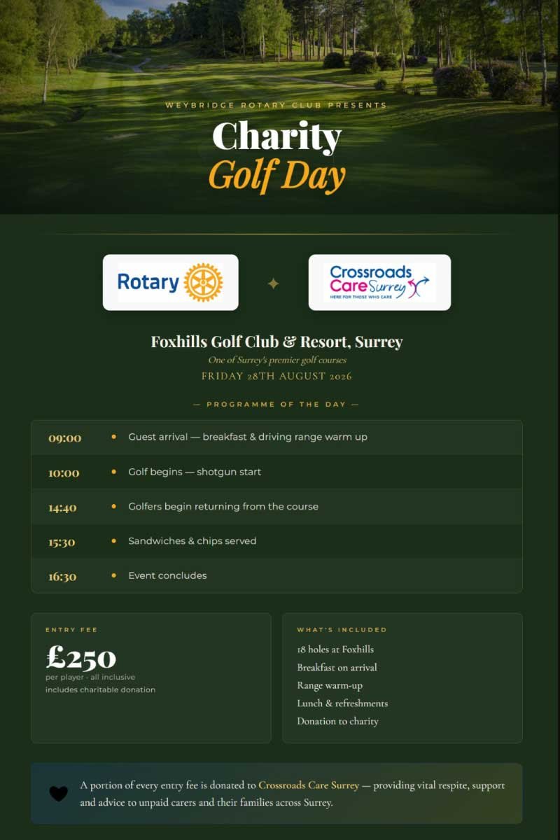 Weybridge Rotary Charity Golf Day 2026 Weybridge Rotary Charity Golf Day 2026